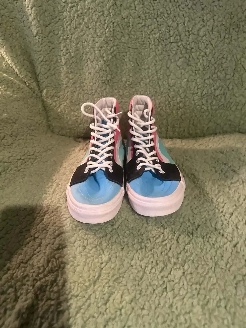Vans Sk8-Hi Multi-Color Block Canvas Suede High Top Sneakers